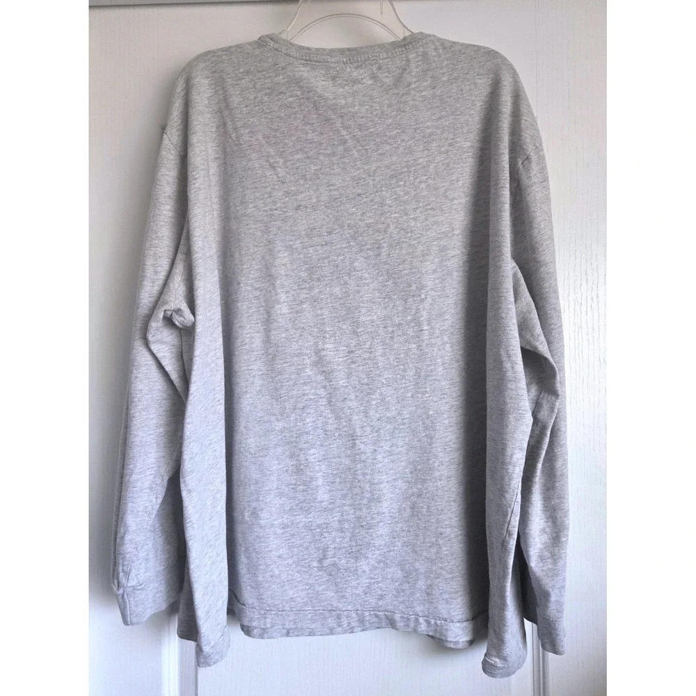 Polo Ralph Lauren Heather Grey V-Neck Long Sleeve T-Shirt Classic Fit Sz XXL